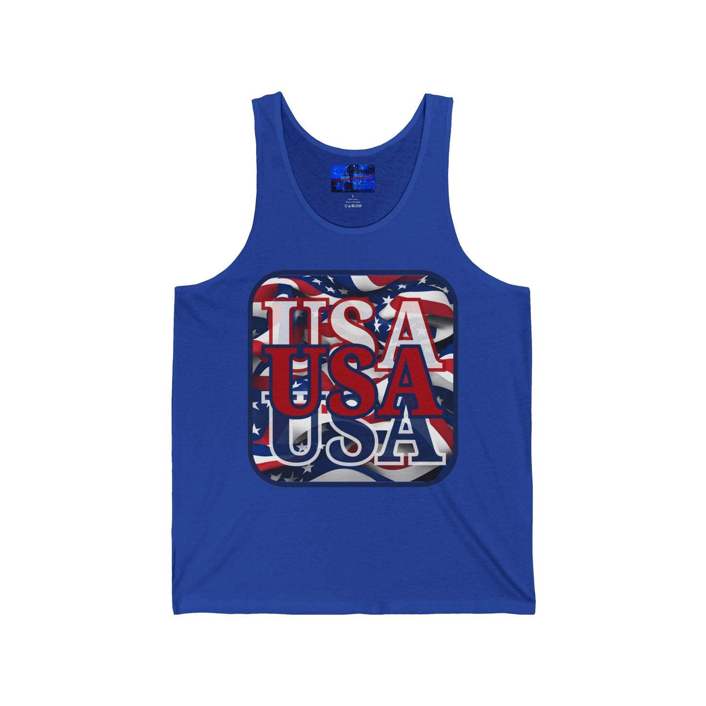 RED White and Blue USA Patriot Unisex Jersey Tank Top by cypherpunkgear – cypherpunkgear.com | Cypherpunk Merch