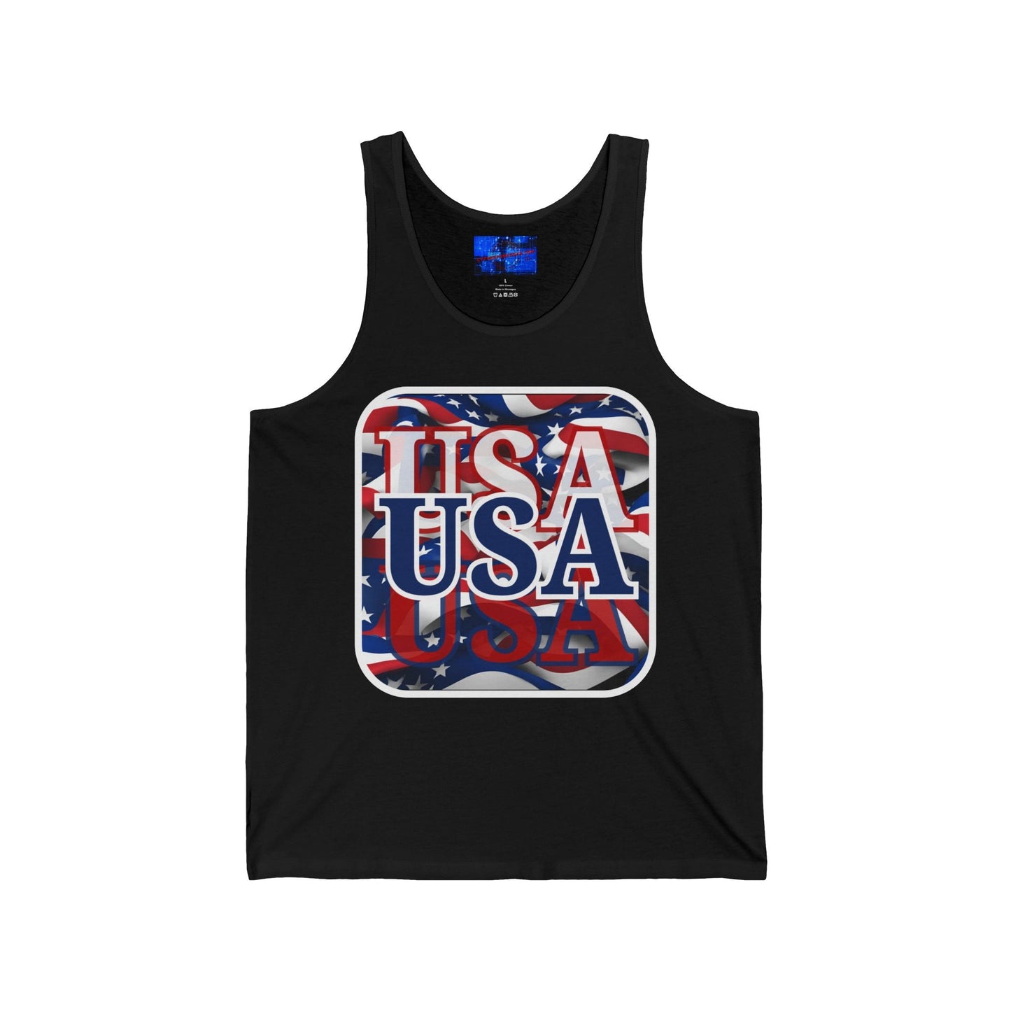 Red White and BLUE USA Patriot Unisex Jersey Tank Top by cypherpunkgear – cypherpunkgear.com | Cypherpunk Merch
