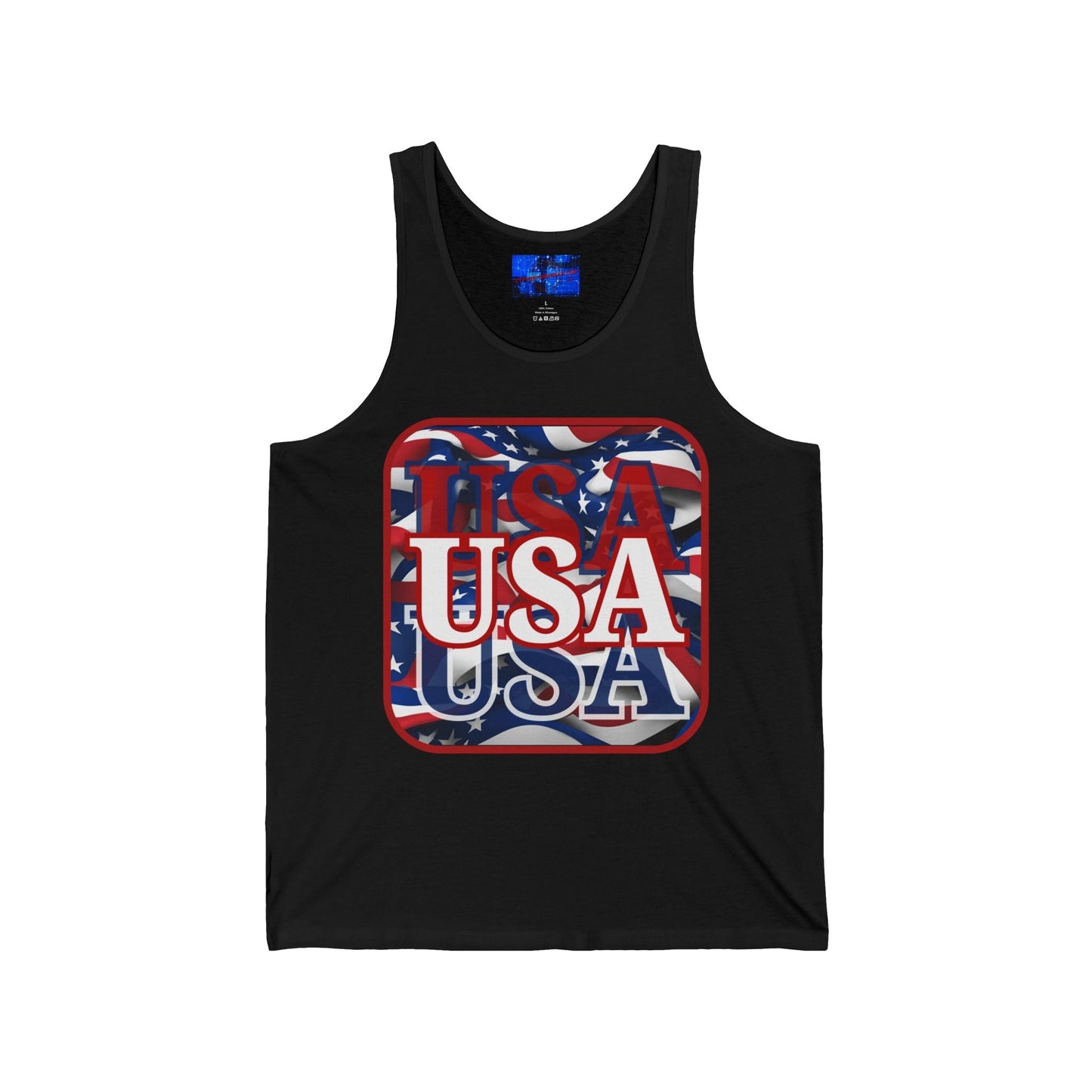 Red WHITE and Blue USA Patriot Unisex Jersey Tank Top by cypherpunkgear – cypherpunkgear.com | Cypherpunk Merch