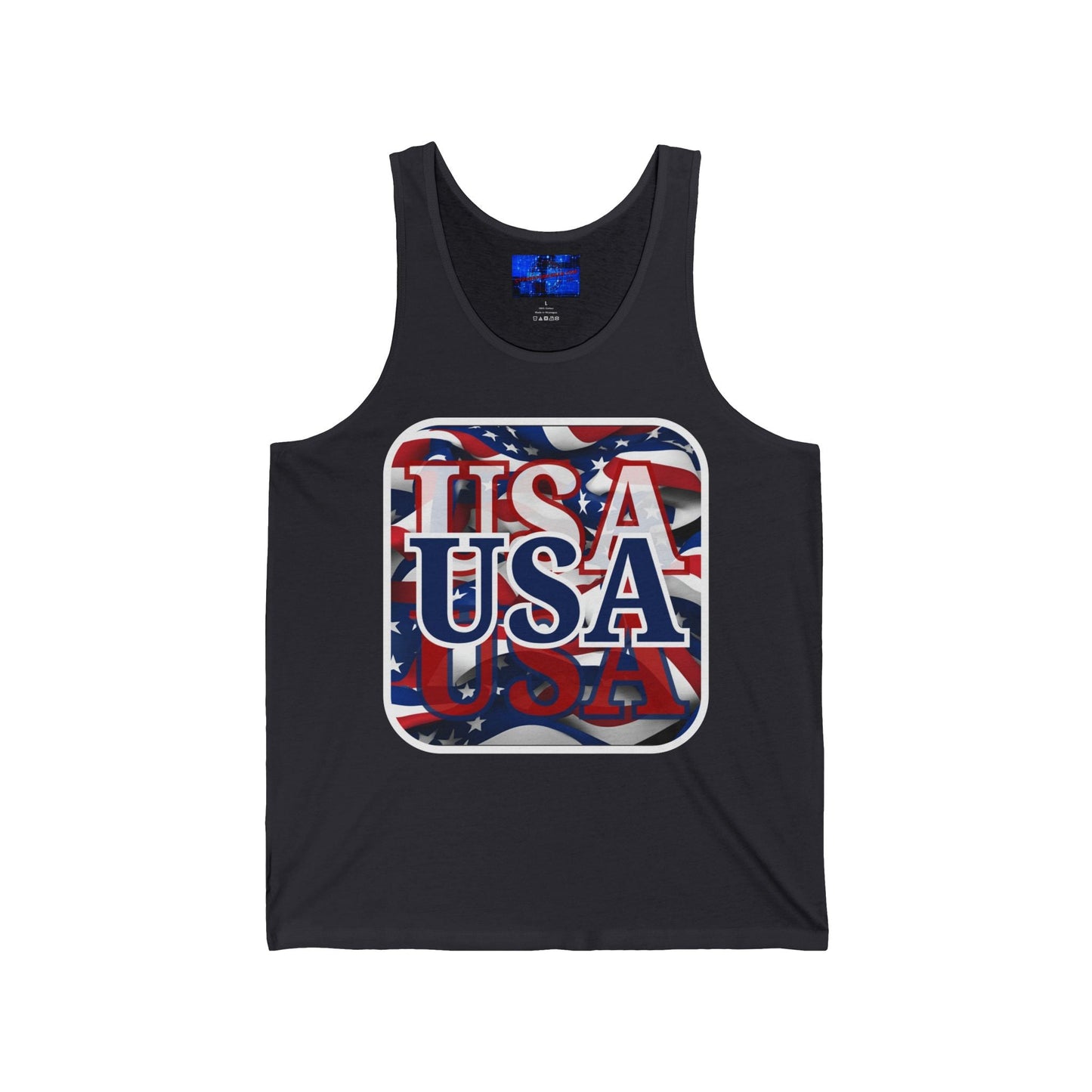 Red White and BLUE USA Patriot Unisex Jersey Tank Top by cypherpunkgear – cypherpunkgear.com | Cypherpunk Merch