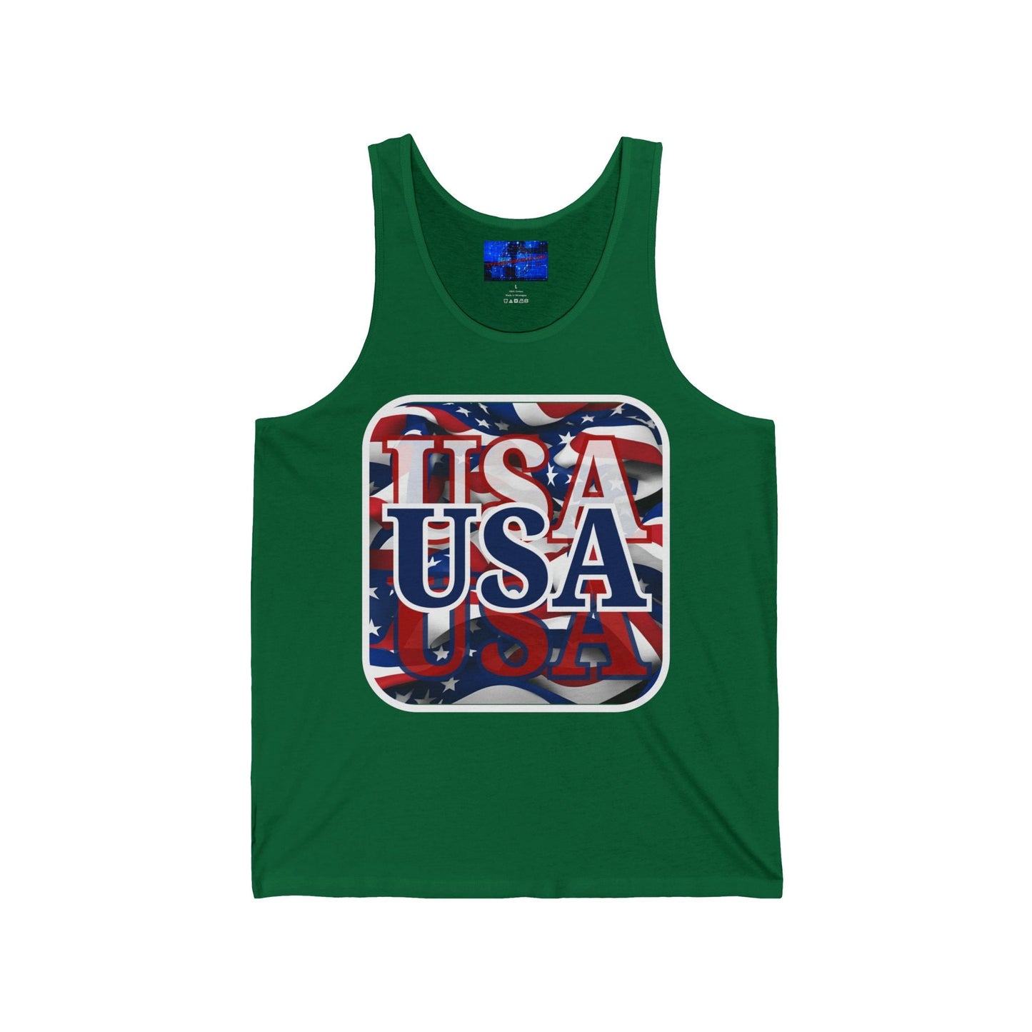 Red White and BLUE USA Patriot Unisex Jersey Tank Top by cypherpunkgear – cypherpunkgear.com | Cypherpunk Merch