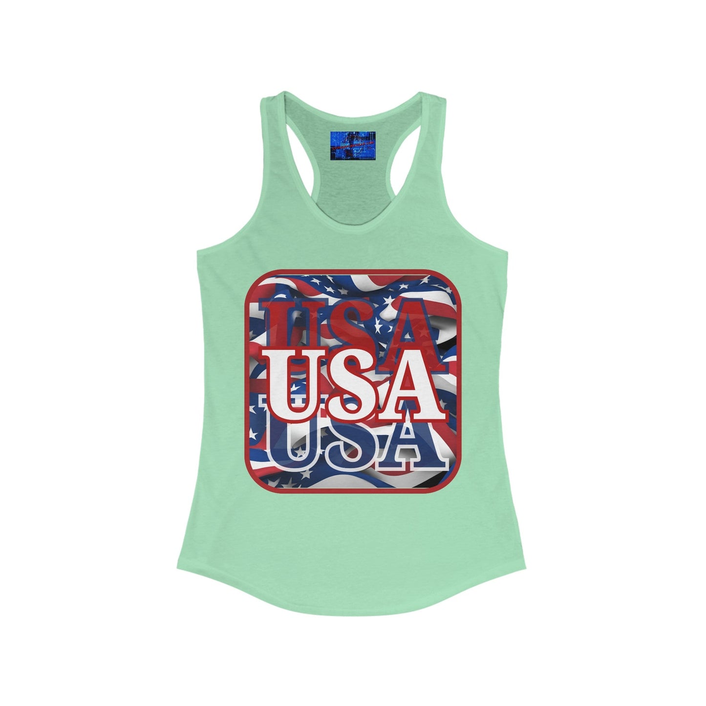 Red WHITE and Blue USA Patriot Women's Racerback Tank Top by cypherpunkgear – cypherpunkgear.com | Cypherpunk Merch