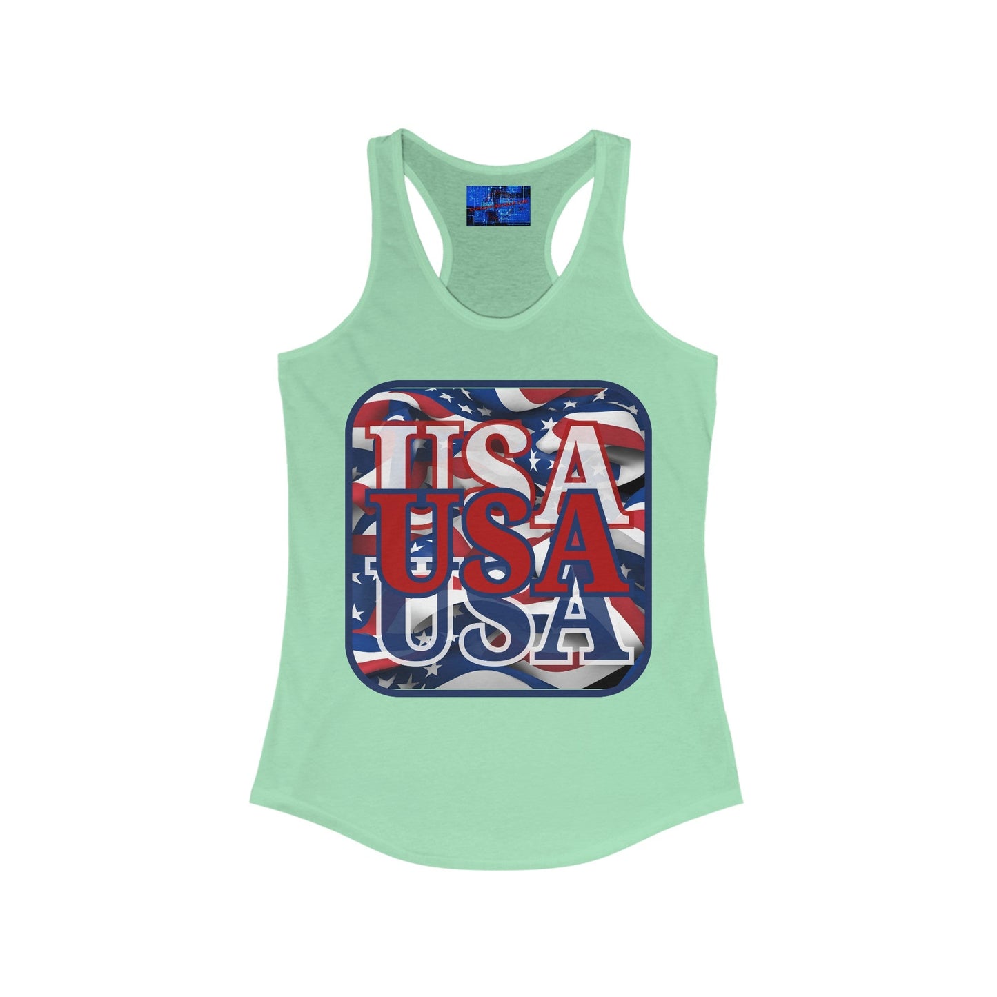 RED White and Blue USA Patriot Women's Racerback Tank Top by cypherpunkgear – cypherpunkgear.com | Cypherpunk Merch