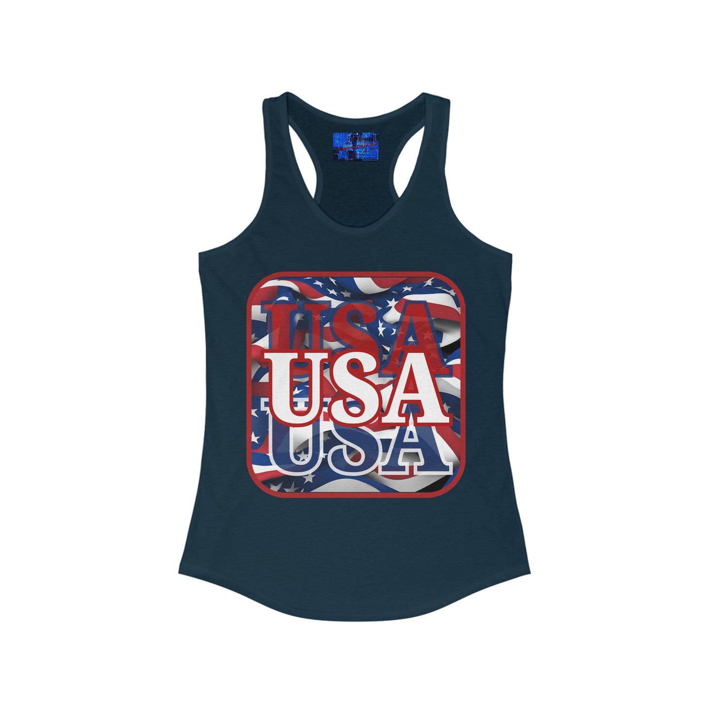 Red WHITE and Blue USA Patriot Women's Racerback Tank Top by cypherpunkgear – cypherpunkgear.com | Cypherpunk Merch