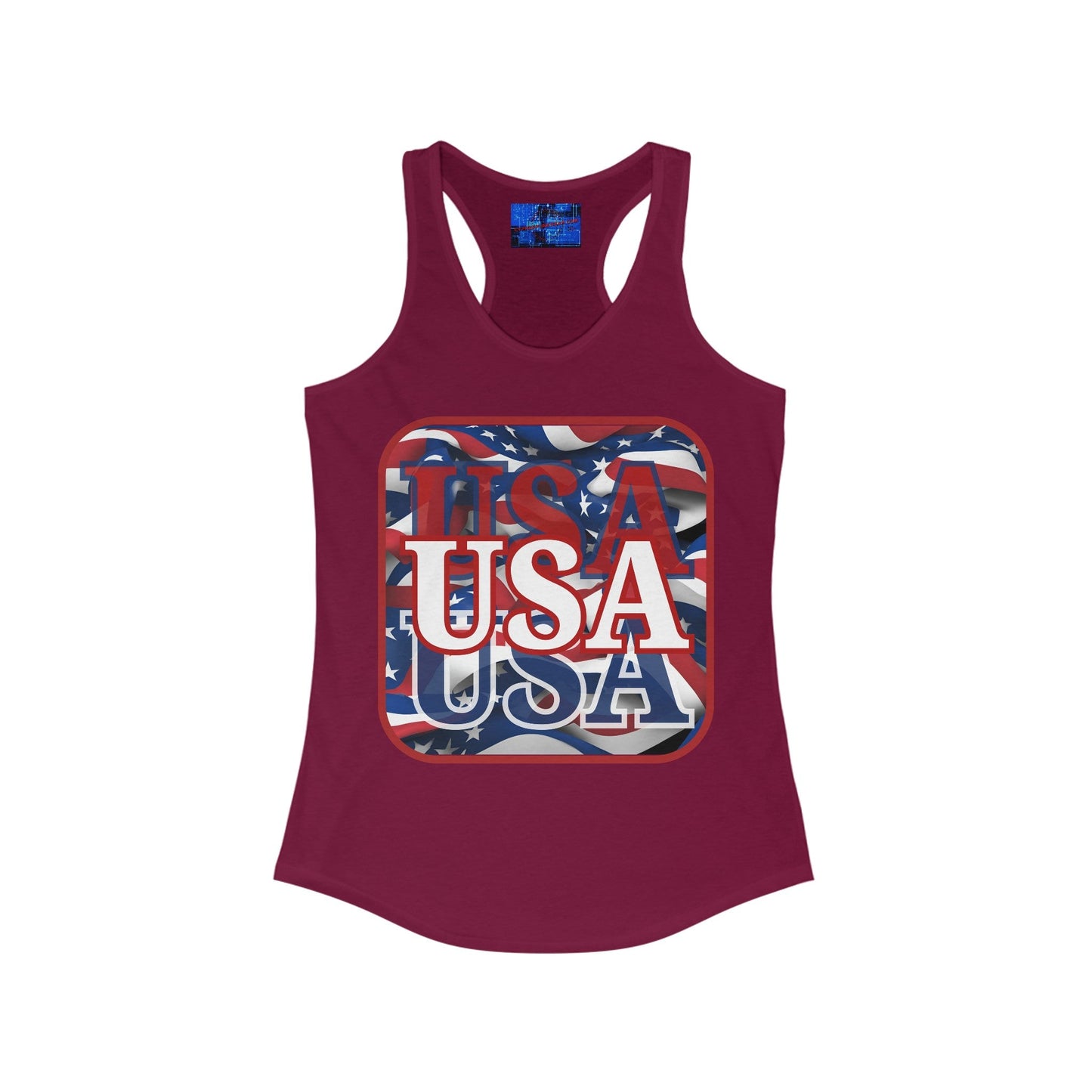 Red WHITE and Blue USA Patriot Women's Racerback Tank Top by cypherpunkgear – cypherpunkgear.com | Cypherpunk Merch