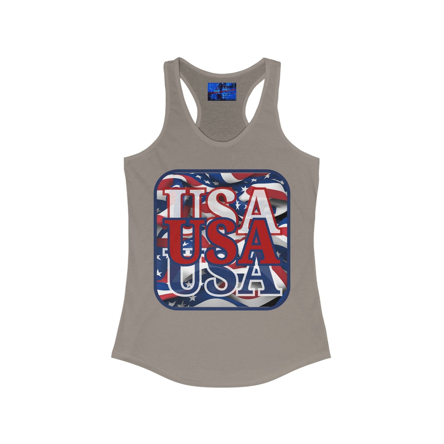 RED White and Blue USA Patriot Women's Racerback Tank Top by cypherpunkgear – cypherpunkgear.com | Cypherpunk Merch