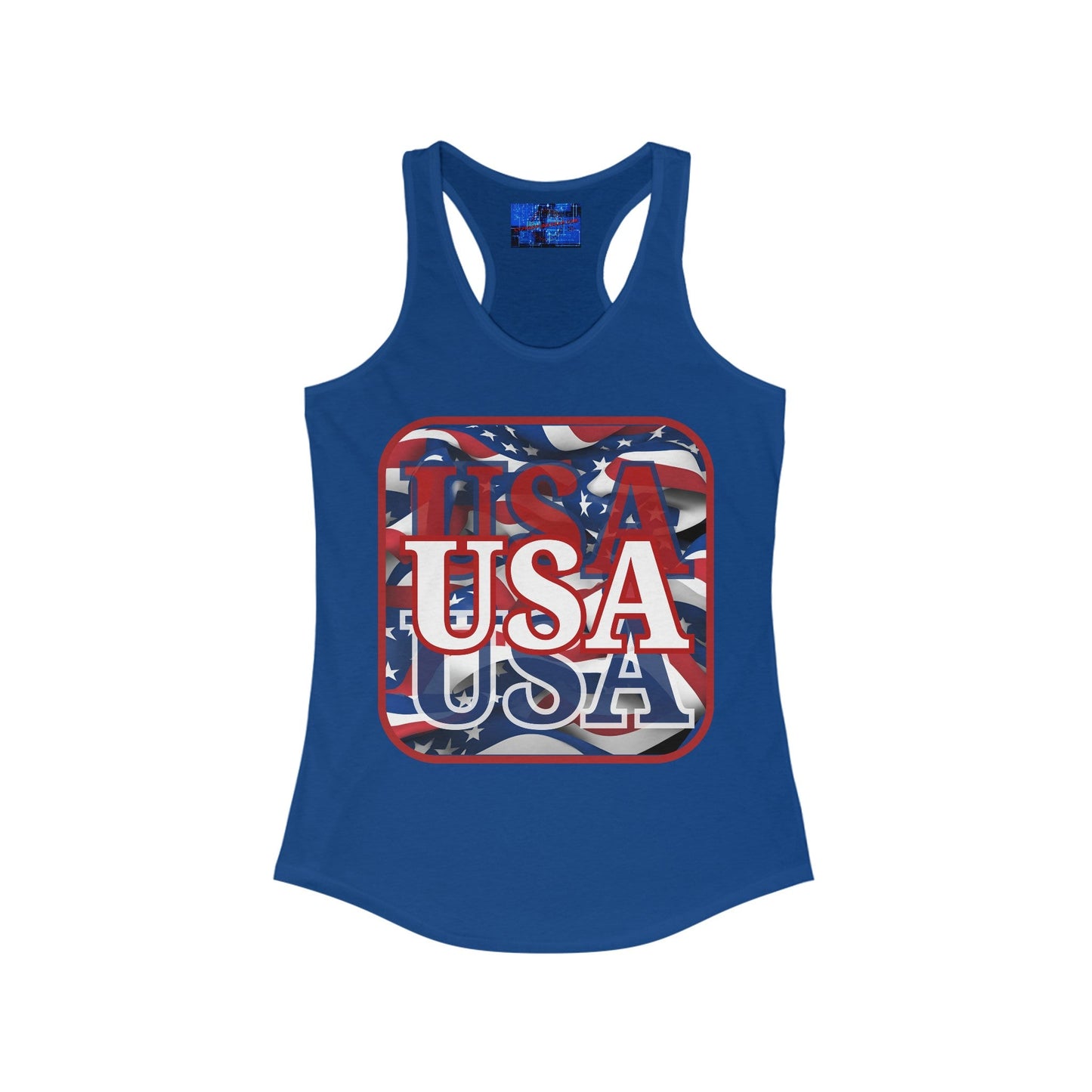 Red WHITE and Blue USA Patriot Women's Racerback Tank Top by cypherpunkgear – cypherpunkgear.com | Cypherpunk Merch