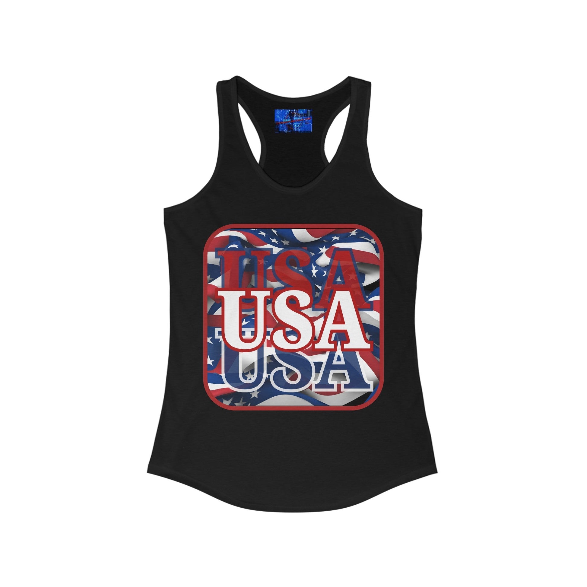 Red WHITE and Blue USA Patriot Women's Racerback Tank Top by cypherpunkgear – cypherpunkgear.com | Cypherpunk Merch