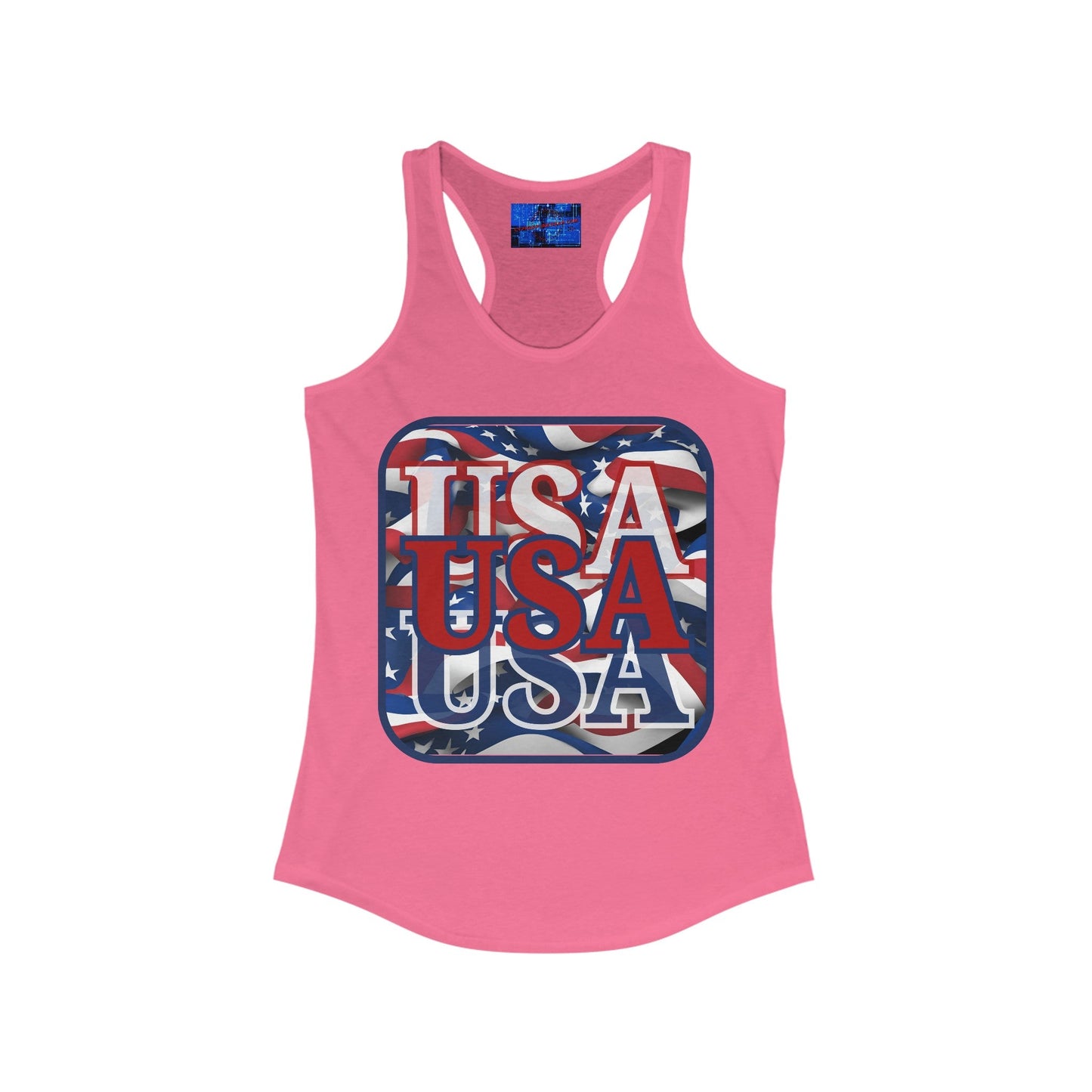 RED White and Blue USA Patriot Women's Racerback Tank Top by cypherpunkgear – cypherpunkgear.com | Cypherpunk Merch