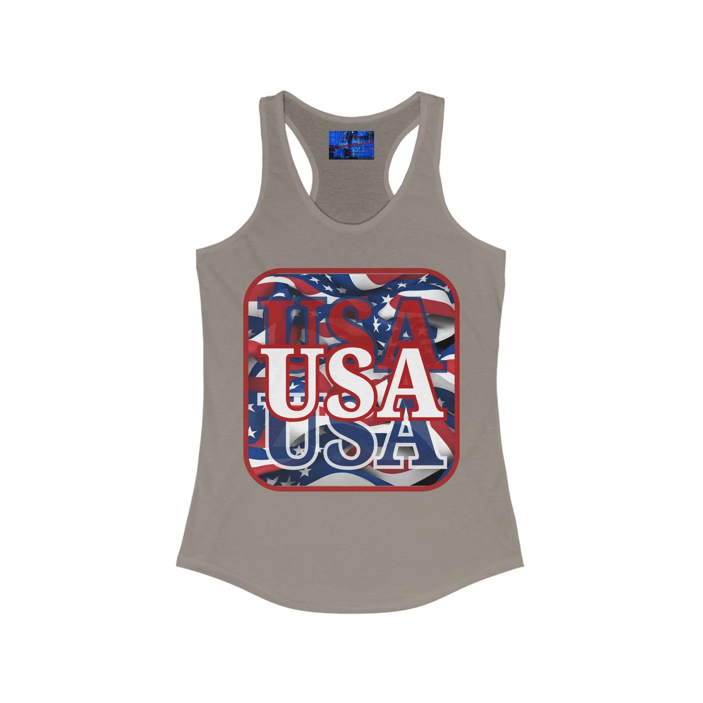 Red WHITE and Blue USA Patriot Women's Racerback Tank Top by cypherpunkgear – cypherpunkgear.com | Cypherpunk Merch