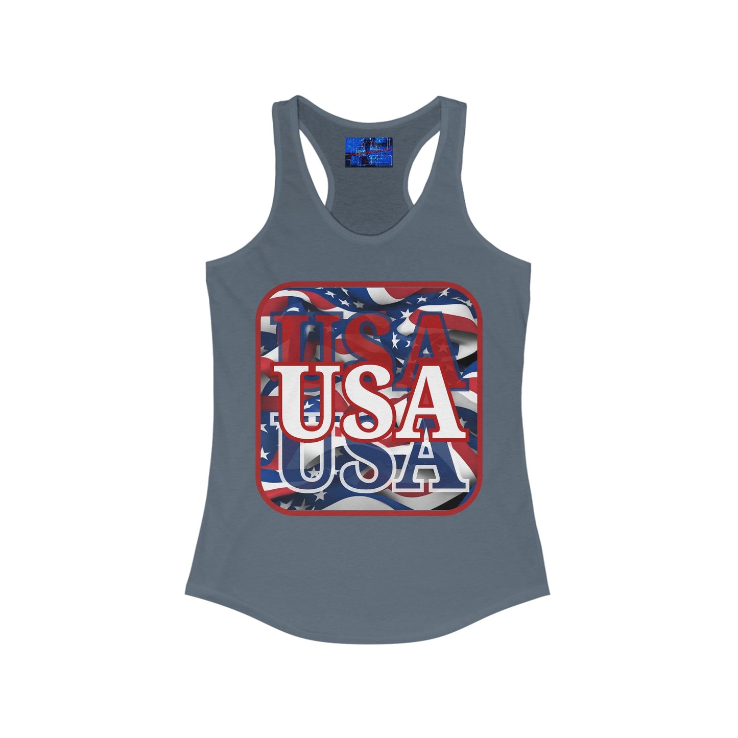 Red WHITE and Blue USA Patriot Women's Racerback Tank Top by cypherpunkgear – cypherpunkgear.com | Cypherpunk Merch