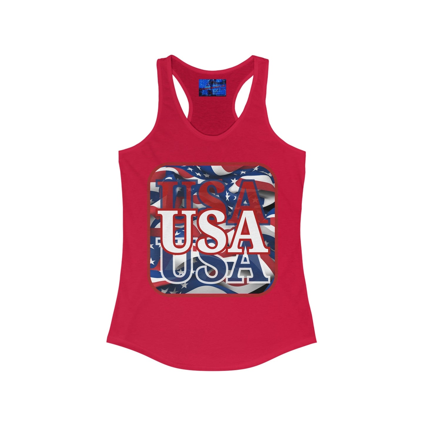 Red WHITE and Blue USA Patriot Women's Racerback Tank Top by cypherpunkgear – cypherpunkgear.com | Cypherpunk Merch