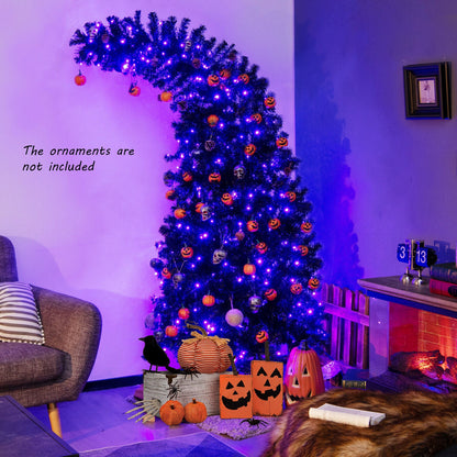 7 Feet Pre-Lit Black Halloween Tree with 8 Flash Modes and 400 Lights