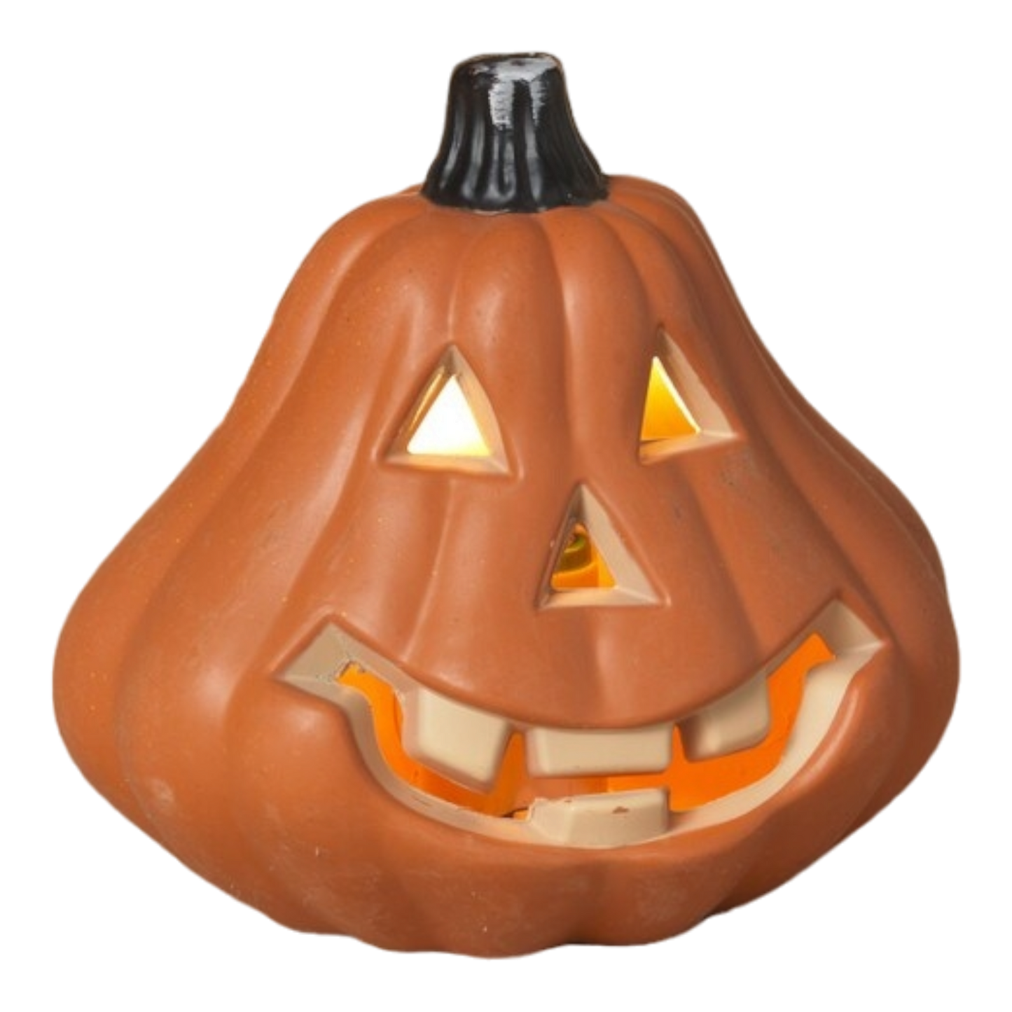 Lighted Halloween Pumpkin - 6 Inch - Wide