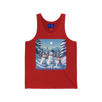Snowman Family of 3 Unisex Jersey Tank Top by cypherpunkgear – cypherpunkgear.com | Cypherpunk Merch