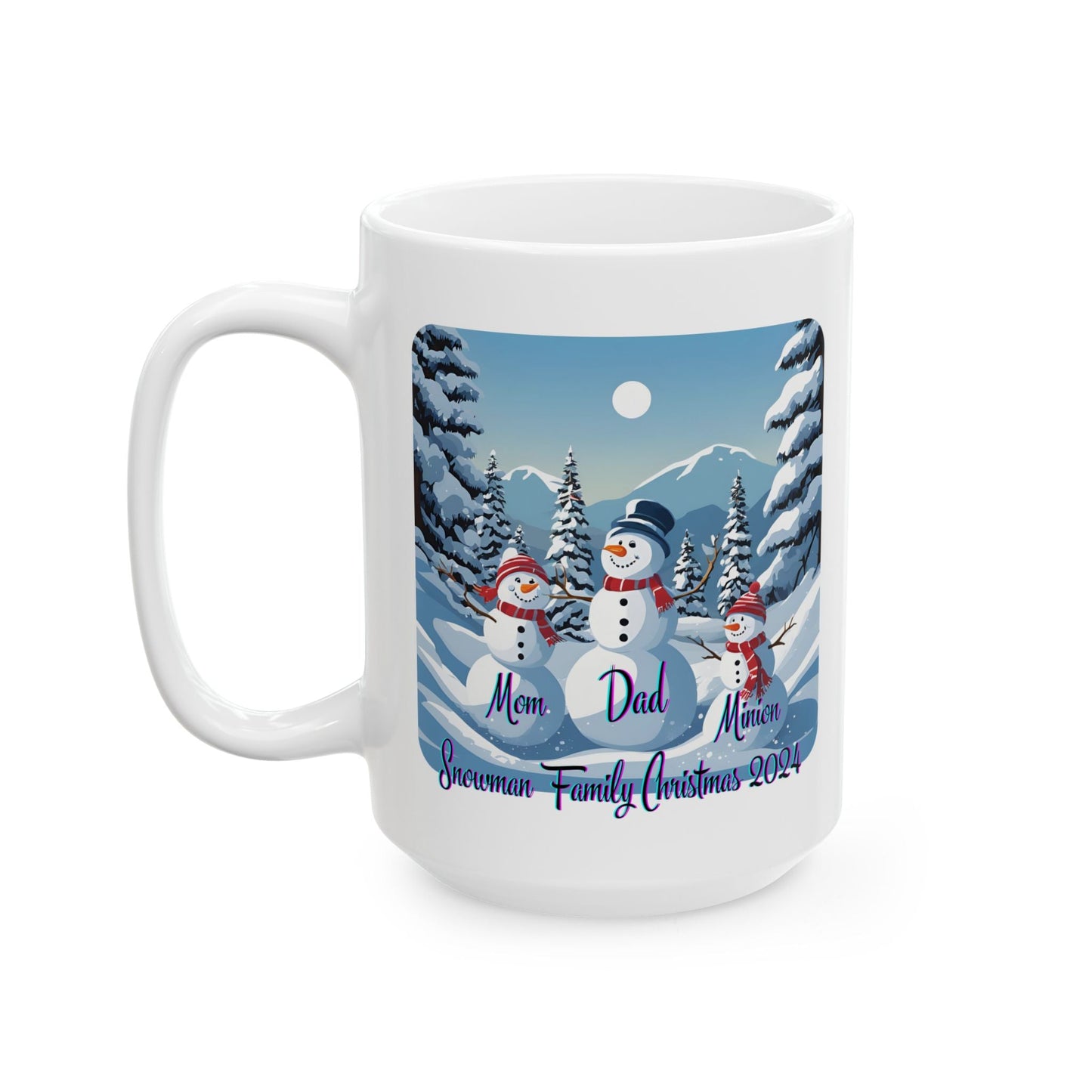 Snowman Family of 3 White Mug by cypherpunkgear – cypherpunkgear.com | Cypherpunk Merch