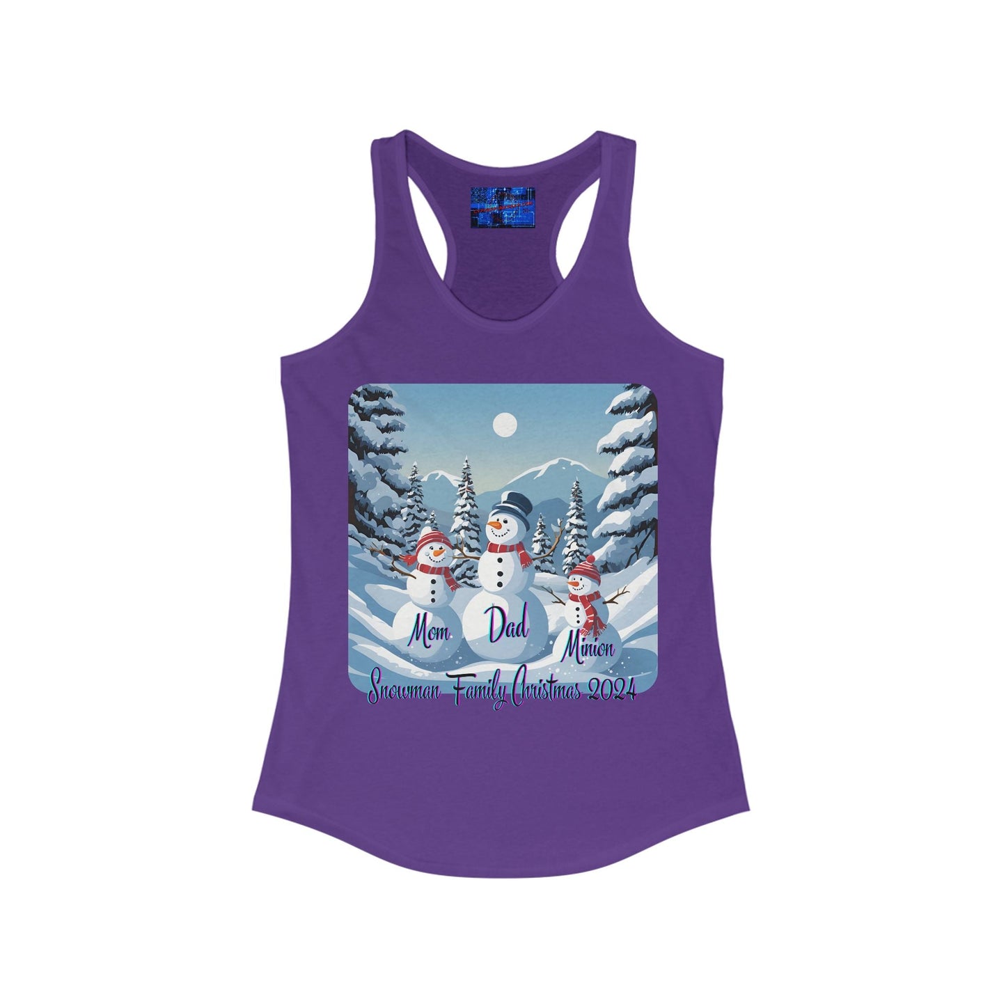 Snowman Family of 3 Women's Racerback Tank Top by cypherpunkgear – cypherpunkgear.com | Cypherpunk Merch
