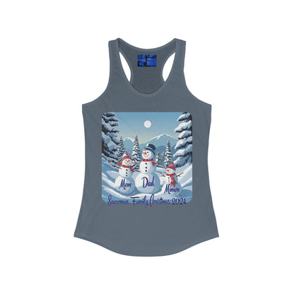 Snowman Family of 3 Women's Racerback Tank Top by cypherpunkgear – cypherpunkgear.com | Cypherpunk Merch
