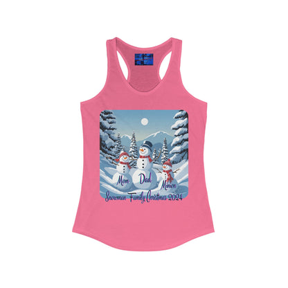 Snowman Family of 3 Women's Racerback Tank Top by cypherpunkgear – cypherpunkgear.com | Cypherpunk Merch