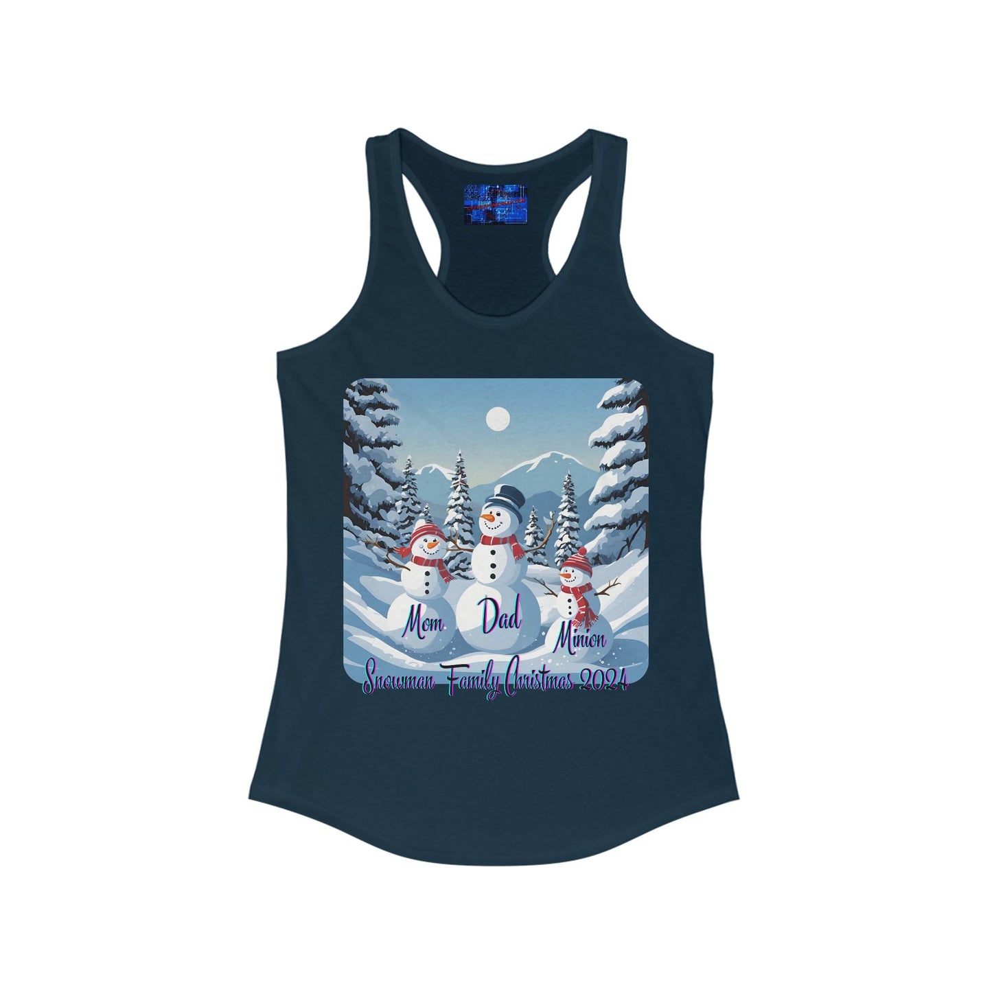 Snowman Family of 3 Women's Racerback Tank Top by cypherpunkgear – cypherpunkgear.com | Cypherpunk Merch