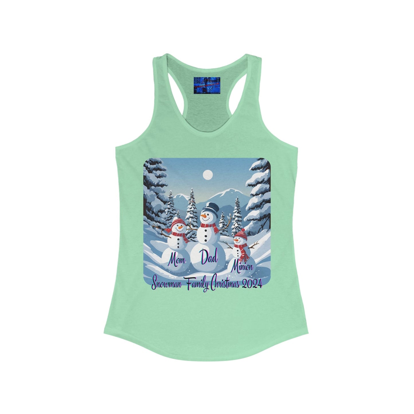 Snowman Family of 3 Women's Racerback Tank Top by cypherpunkgear – cypherpunkgear.com | Cypherpunk Merch
