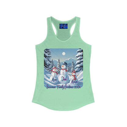 Snowman Family of 3 Women's Racerback Tank Top by cypherpunkgear – cypherpunkgear.com | Cypherpunk Merch