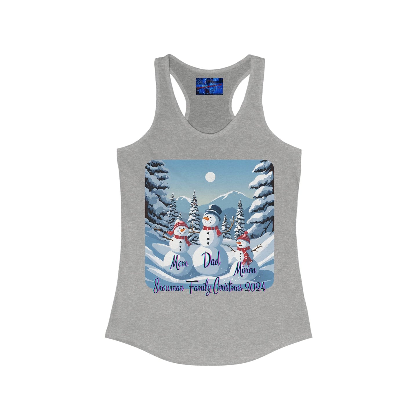 Snowman Family of 3 Women's Racerback Tank Top by cypherpunkgear – cypherpunkgear.com | Cypherpunk Merch