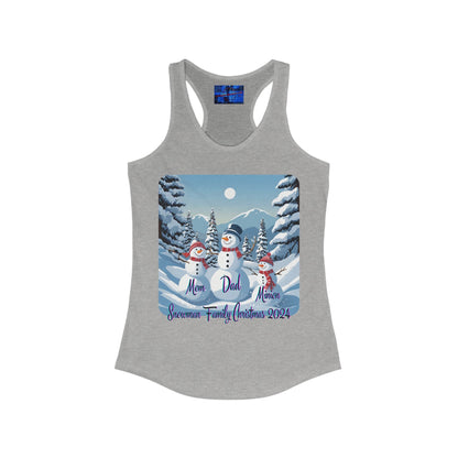 Snowman Family of 3 Women's Racerback Tank Top by cypherpunkgear – cypherpunkgear.com | Cypherpunk Merch