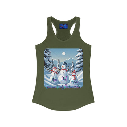 Snowman Family of 3 Women's Racerback Tank Top by cypherpunkgear – cypherpunkgear.com | Cypherpunk Merch