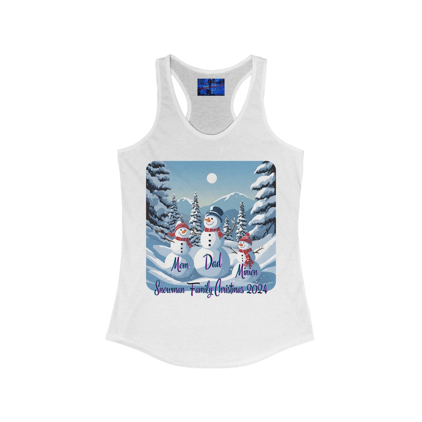 Snowman Family of 3 Women's Racerback Tank Top by cypherpunkgear – cypherpunkgear.com | Cypherpunk Merch