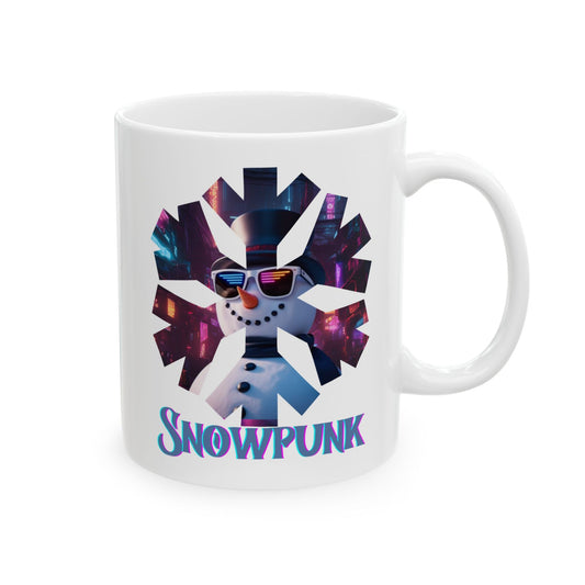 Snowpunk White Mug by cypherpunkgear – cypherpunkgear.com | Cypherpunk Merch