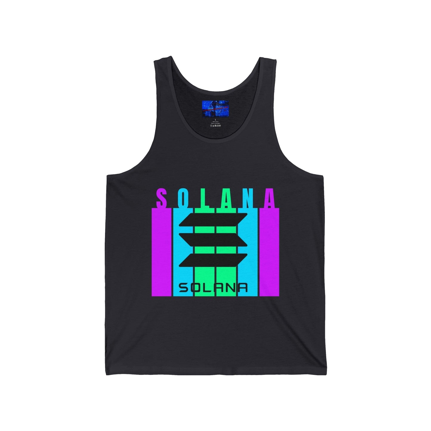 Solana (SOL) Freedom Unisex Jersey Tank Top by cypherpunkgear – cypherpunkgear.com | Cypherpunk Merch