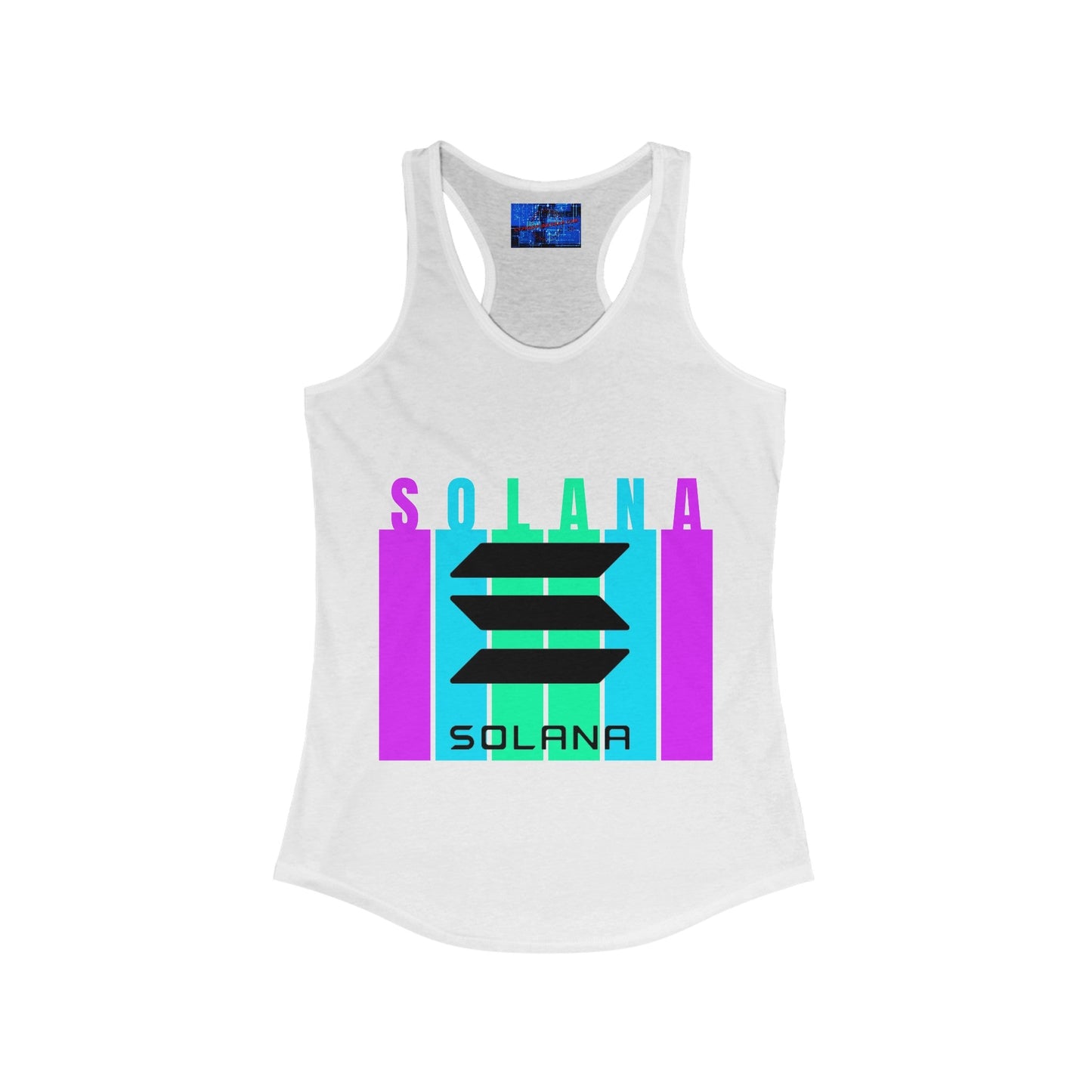 Solana (SOL) Freedom Women's Racerback Tank Top by cypherpunkgear – cypherpunkgear.com | Cypherpunk Merch