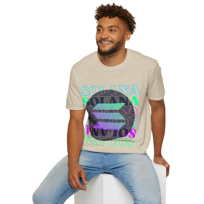 Solana Solana Solana (SOL) LTcolors Unisex T-Shirt by cypherpunkgear – cypherpunkgear.com | Cypherpunk Merch