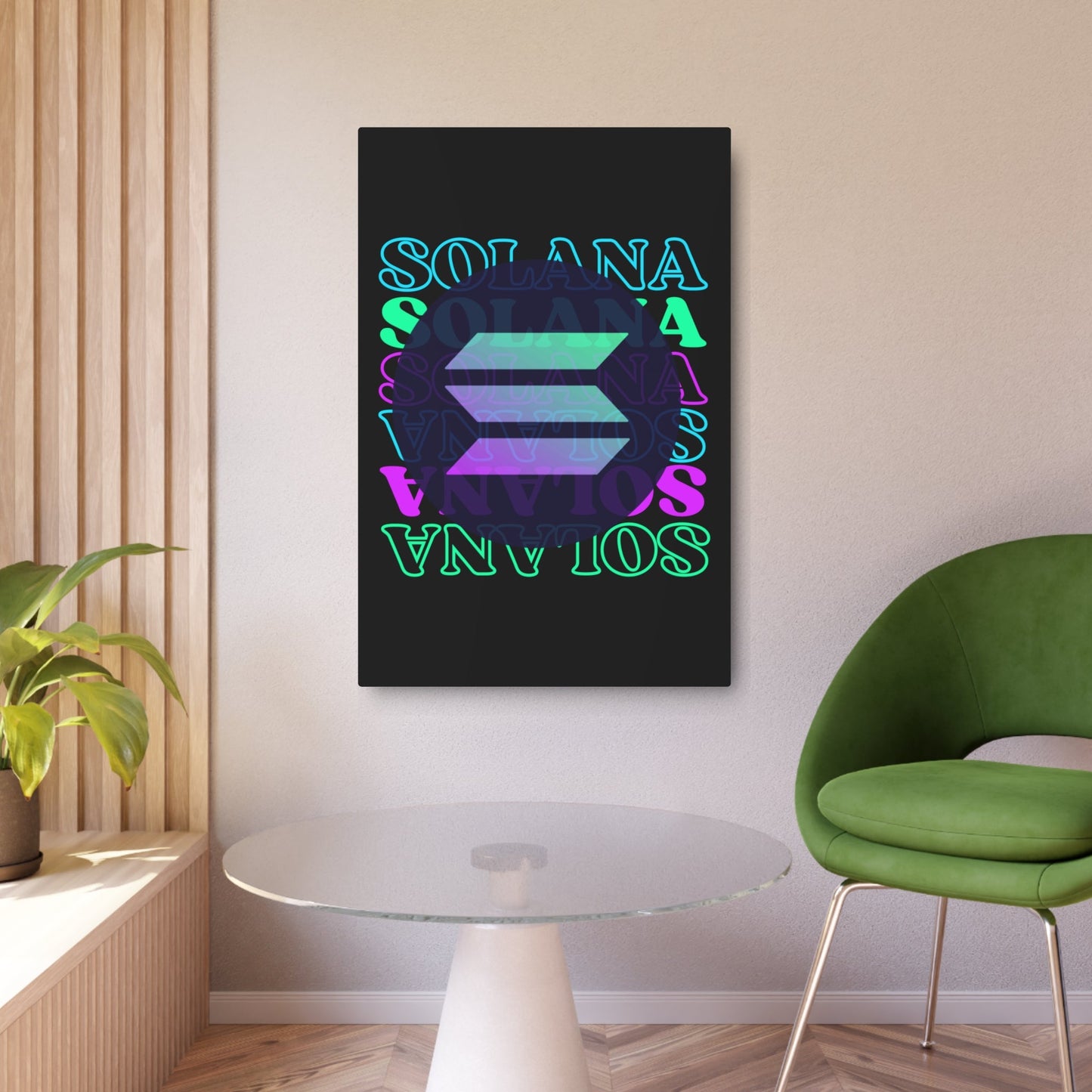 Solana Solana Solana (SOL) Metal Art Sign by cypherpunkgear – cypherpunkgear.com | Cypherpunk Merch