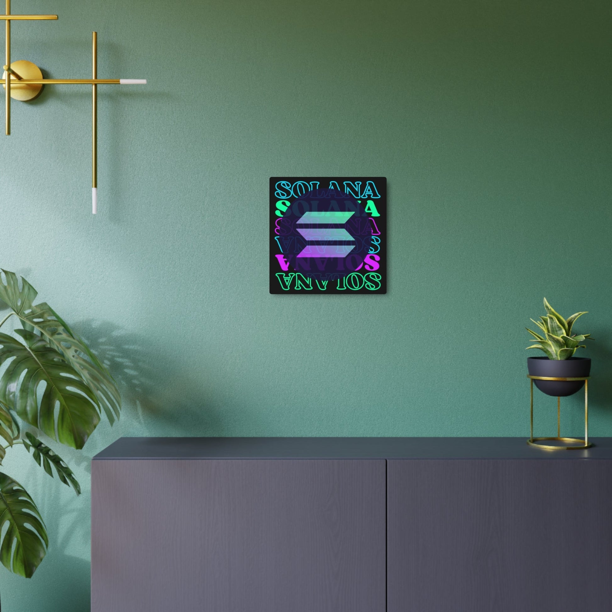 Solana Solana Solana (SOL) Metal Art Sign by cypherpunkgear – cypherpunkgear.com | Cypherpunk Merch