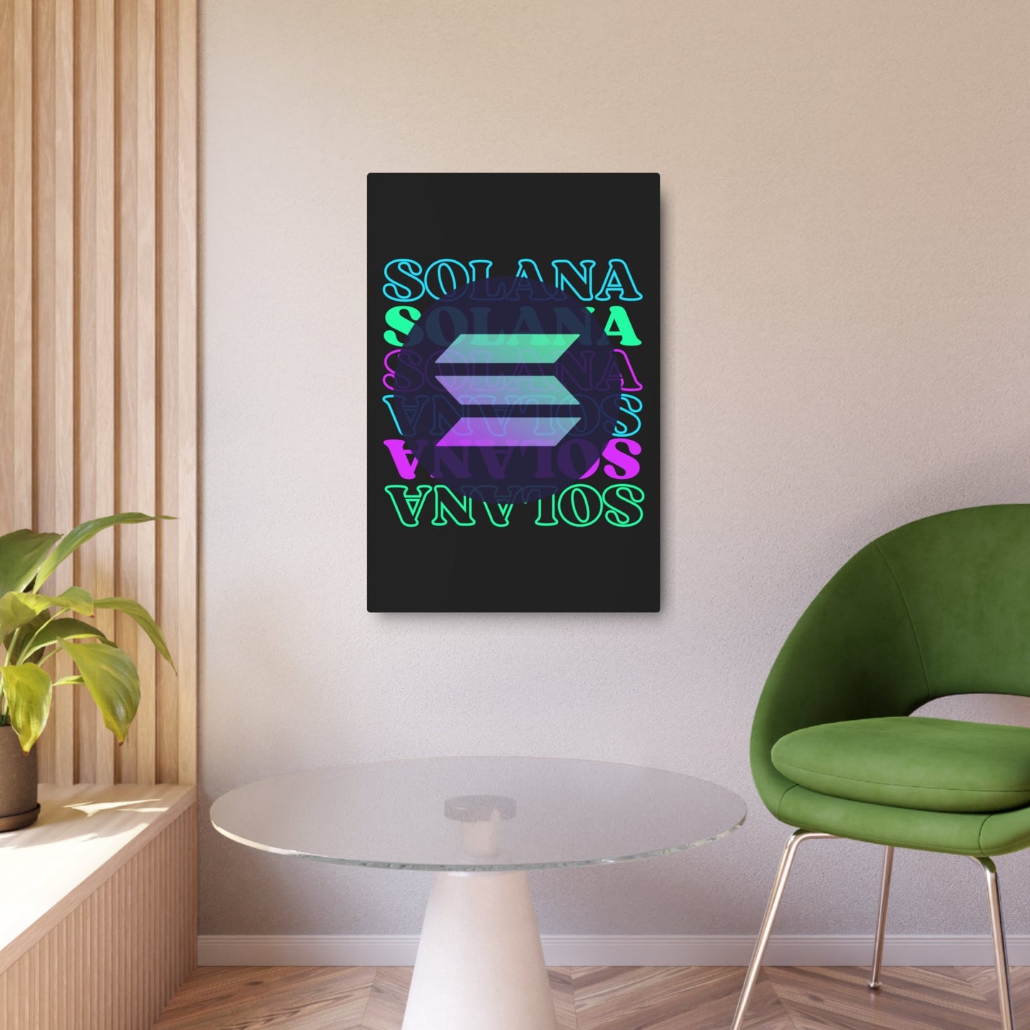 Solana Solana Solana (SOL) Metal Art Sign by cypherpunkgear – cypherpunkgear.com | Cypherpunk Merch