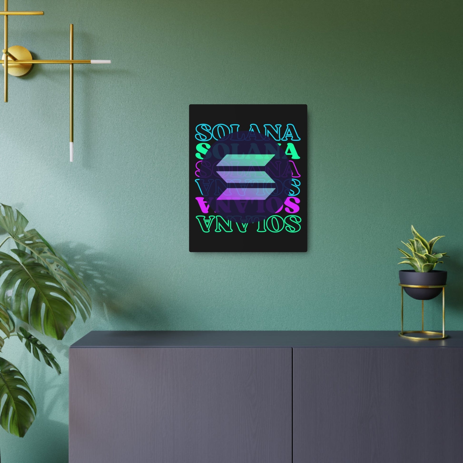 Solana Solana Solana (SOL) Metal Art Sign by cypherpunkgear – cypherpunkgear.com | Cypherpunk Merch