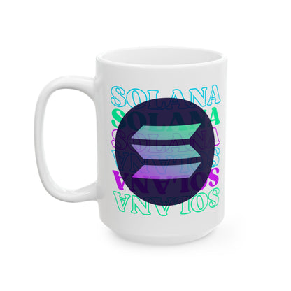 Solana Solana Solana (SOL) White Mug by cypherpunkgear – cypherpunkgear.com | Cypherpunk Merch