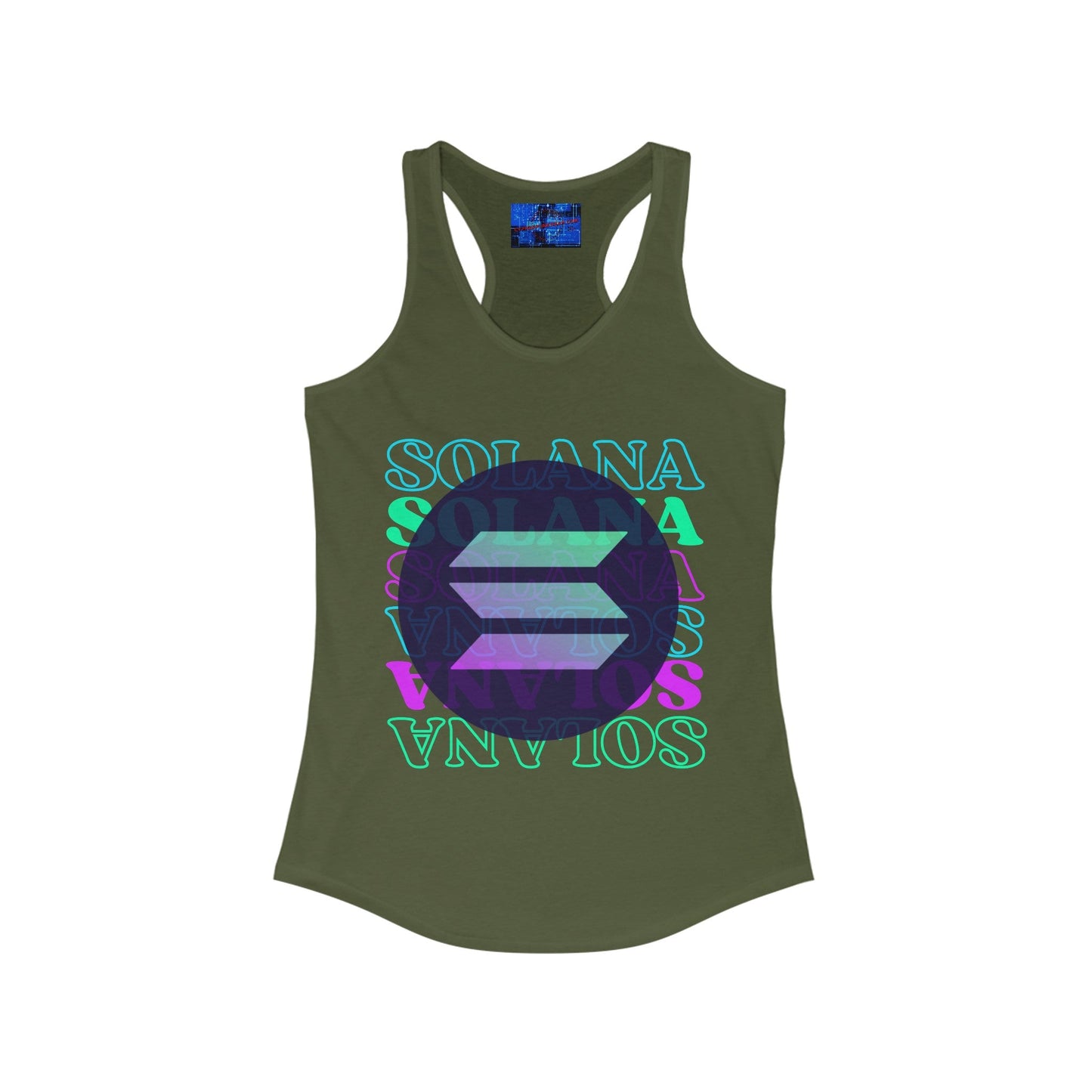 Solana Solana Solana (SOL) Women's Racerback Tank Top by cypherpunkgear – cypherpunkgear.com | Cypherpunk Merch