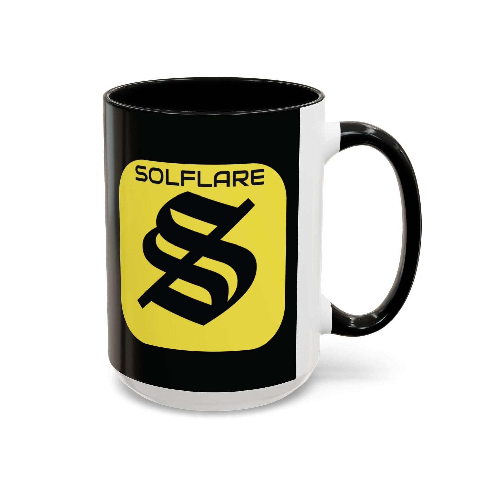 SolflareLogo Black Accent Mug by cypherpunkgear.com – cypherpunkgear.com | Cypherpunk Merch