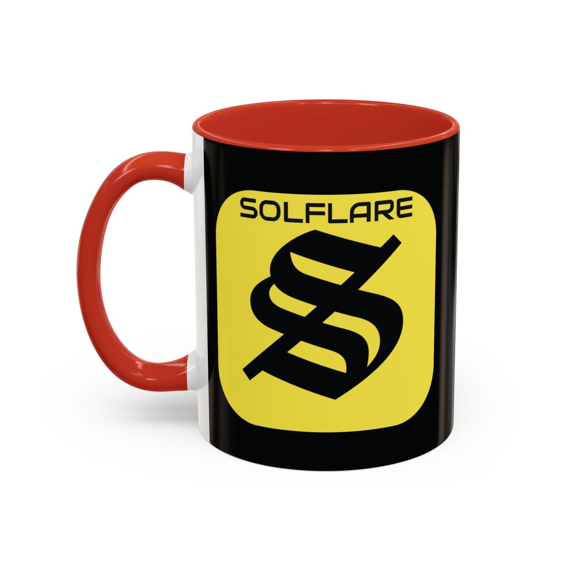 SolflareLogo Black Accent Mug by cypherpunkgear.com – cypherpunkgear.com | Cypherpunk Merch