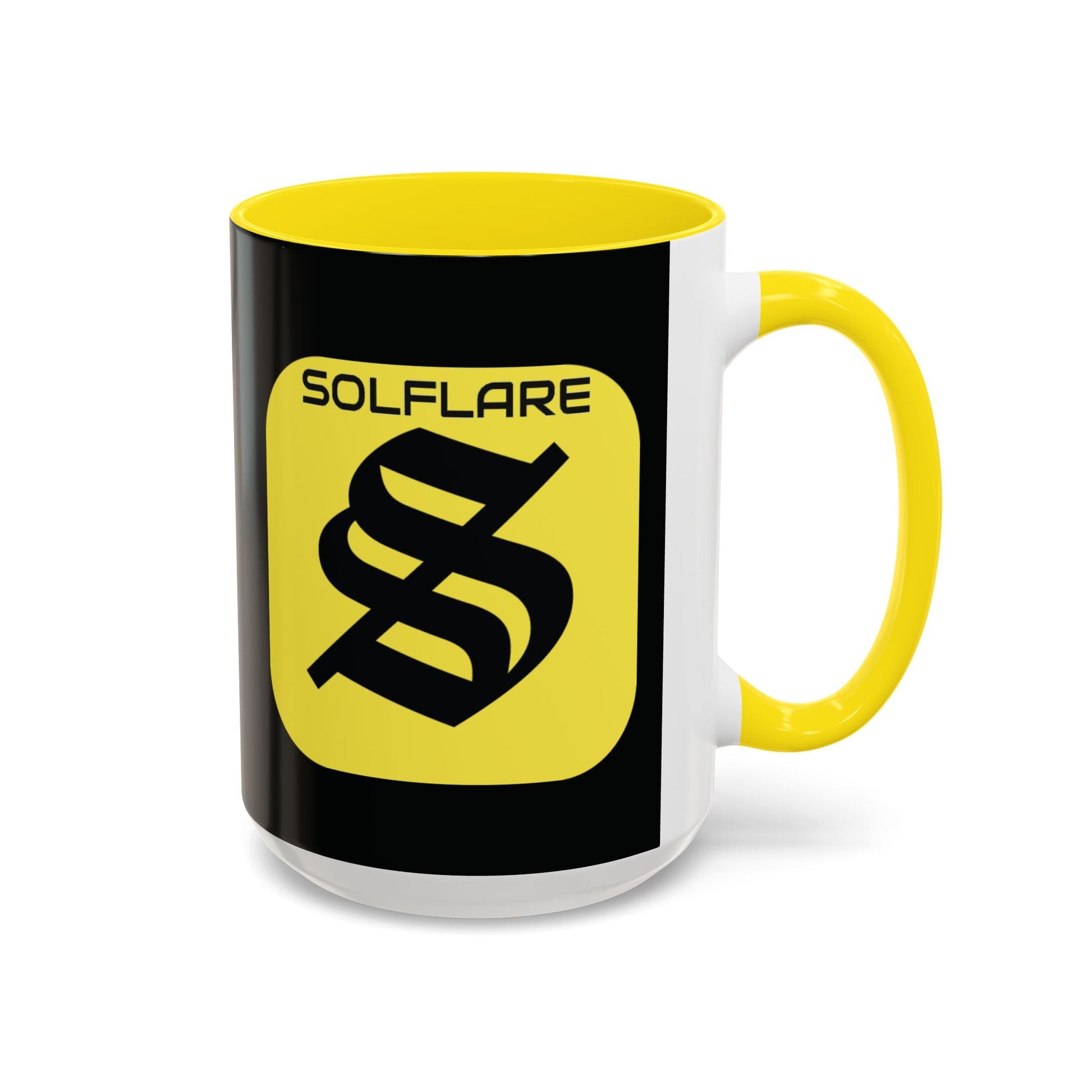 SolflareLogo Black Accent Mug by cypherpunkgear.com – cypherpunkgear.com | Cypherpunk Merch