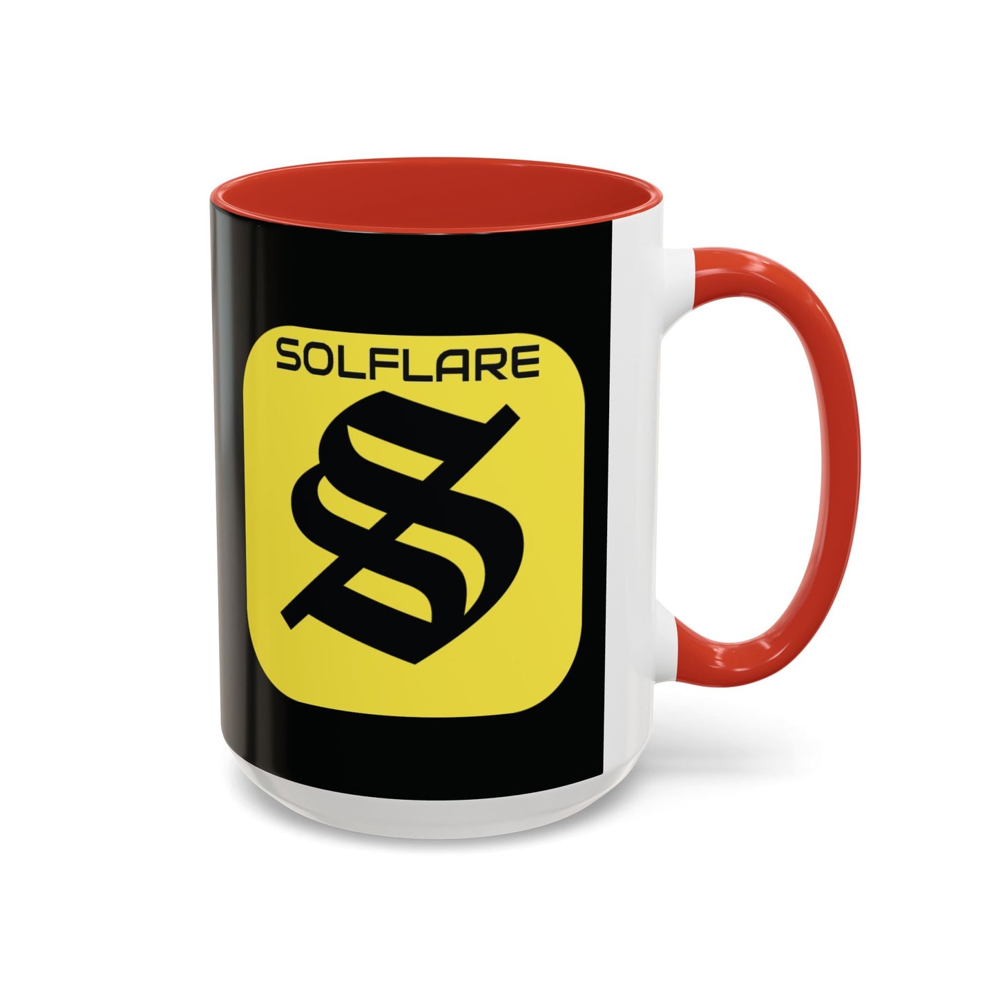 SolflareLogo Black Accent Mug by cypherpunkgear.com – cypherpunkgear.com | Cypherpunk Merch
