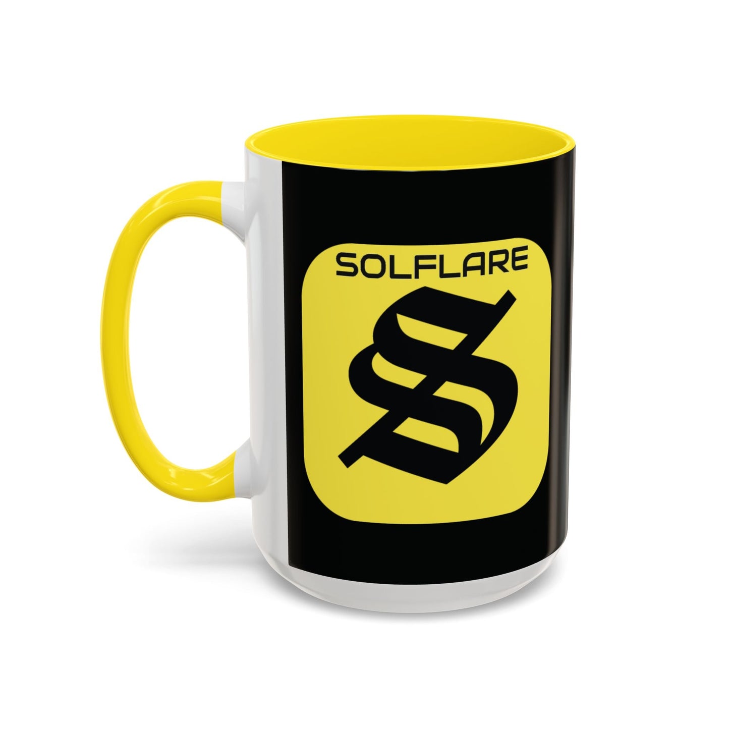 SolflareLogo Black Accent Mug by cypherpunkgear.com – cypherpunkgear.com | Cypherpunk Merch