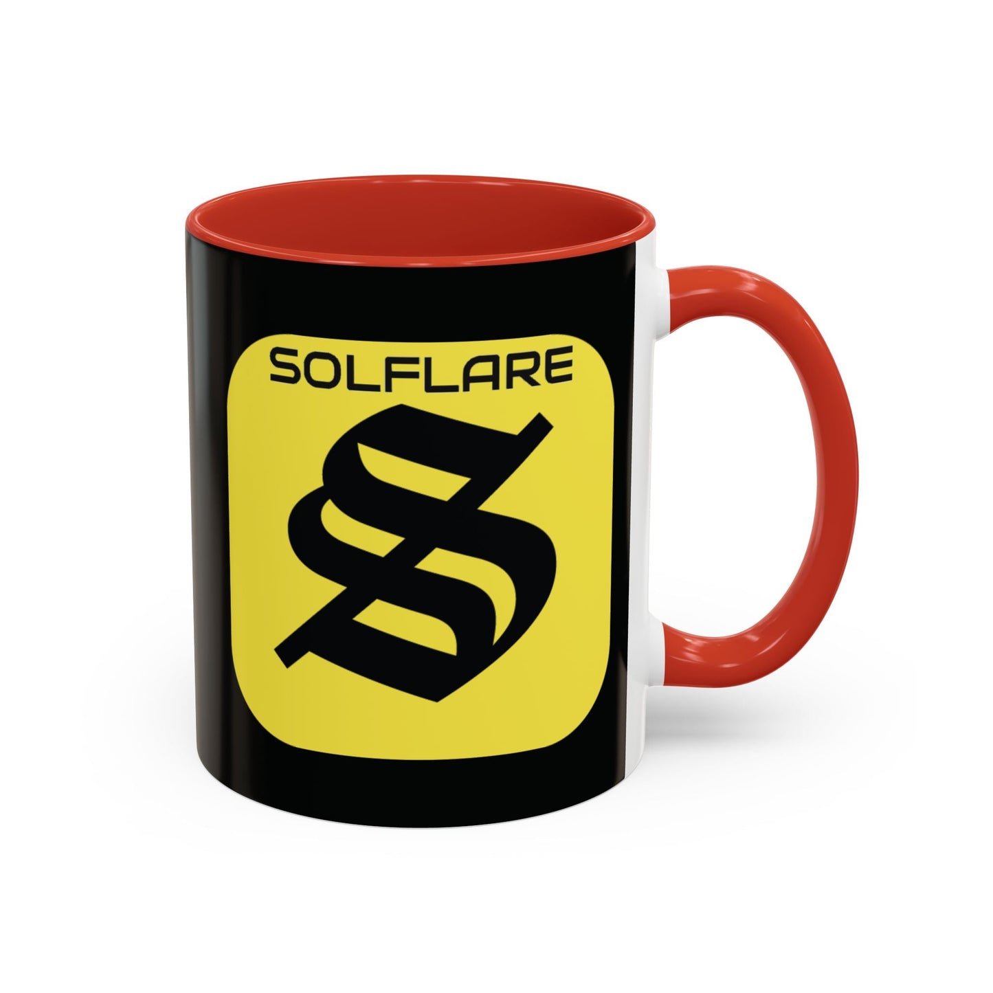 SolflareLogo Black Accent Mug by cypherpunkgear.com – cypherpunkgear.com | Cypherpunk Merch