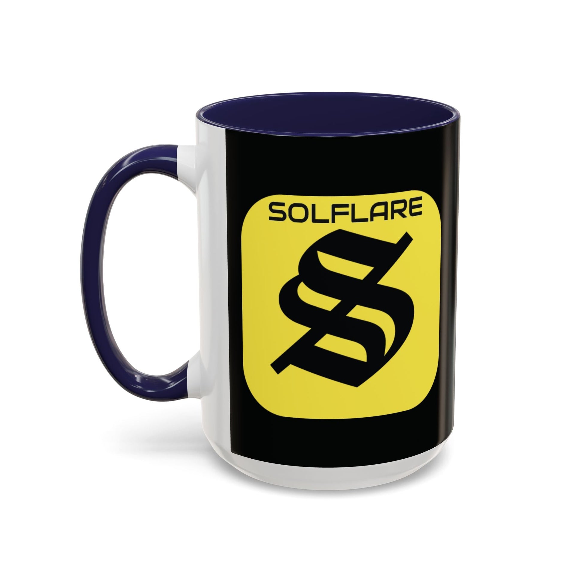 SolflareLogo Black Accent Mug by cypherpunkgear.com – cypherpunkgear.com | Cypherpunk Merch