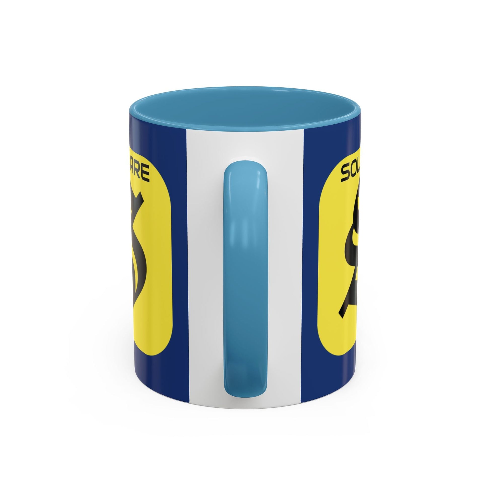 SolflareLogo Blue Accent Mug by cypherpunkgear.com – cypherpunkgear.com | Cypherpunk Merch