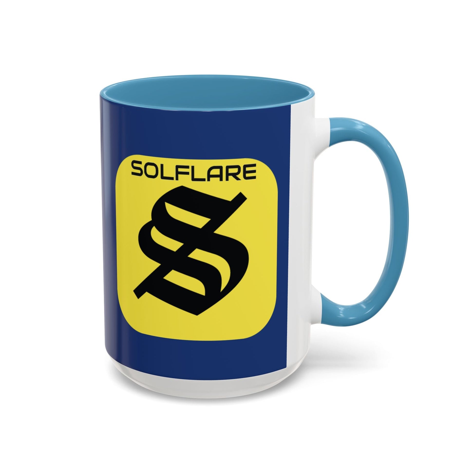 SolflareLogo Blue Accent Mug by cypherpunkgear.com – cypherpunkgear.com | Cypherpunk Merch
