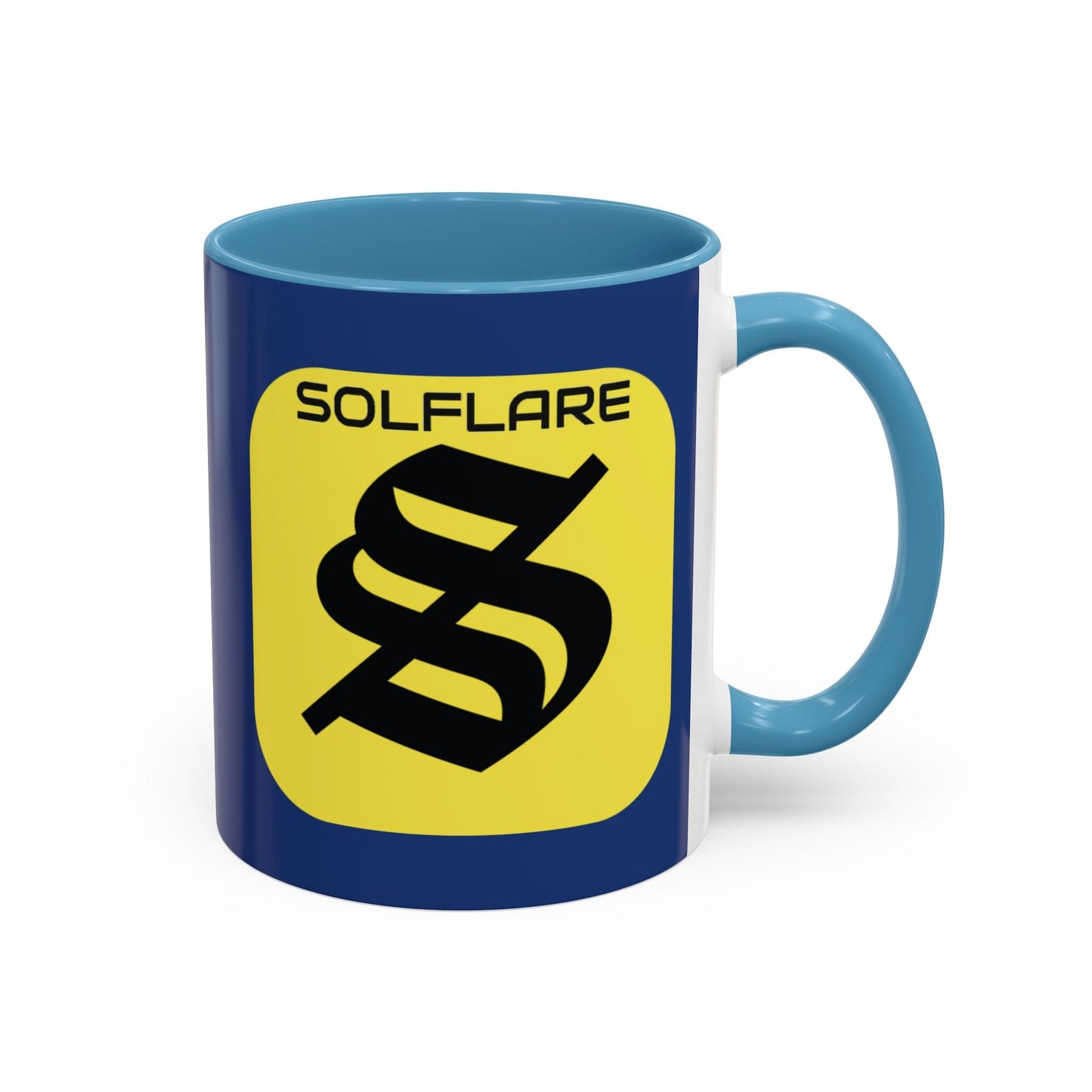 SolflareLogo Blue Accent Mug by cypherpunkgear.com – cypherpunkgear.com | Cypherpunk Merch
